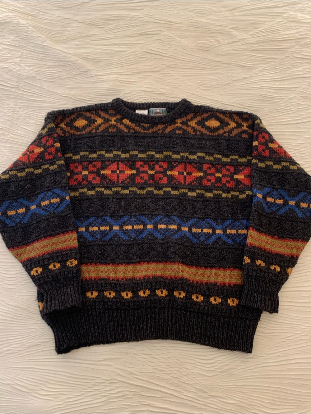 Vintage Eastern Mountain Sports 100% Wool Made in Scotland Fair Isle Sweater